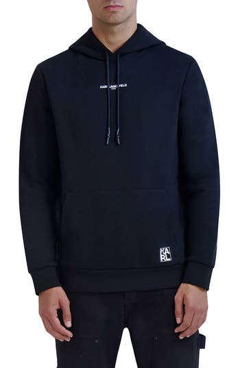 Karl Lagerfeld Paris Small Logo Hoodie In Black