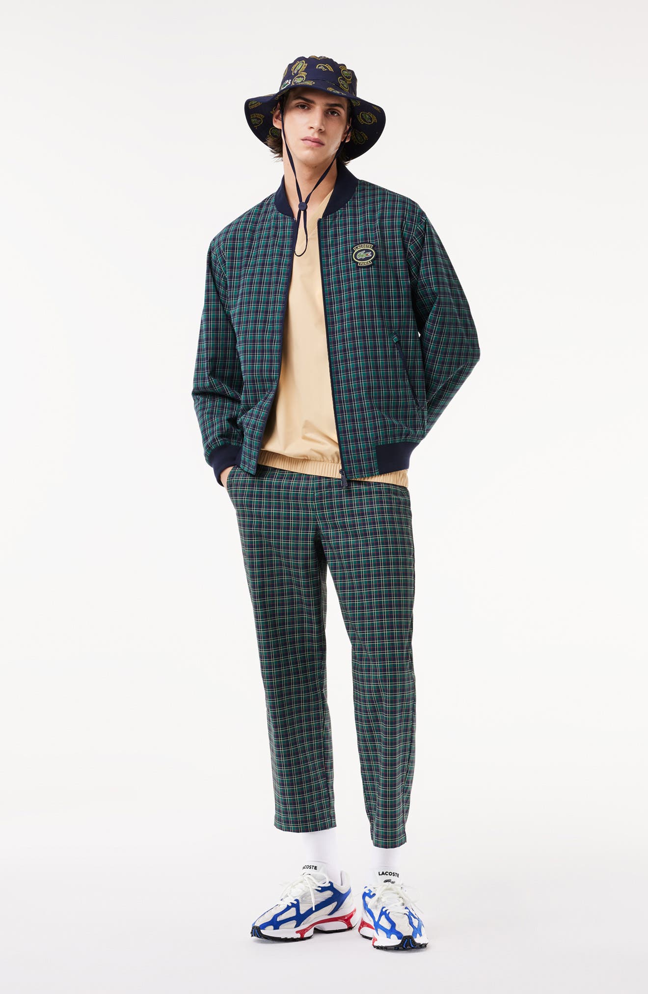 Lacoste Plaid Water Repellent Bomber Jacket (Men) | Nordstrom