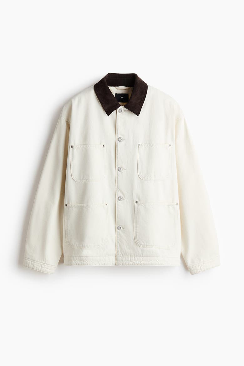 Denim Workwear Jacket, Alternate, color, Cream/dark brown