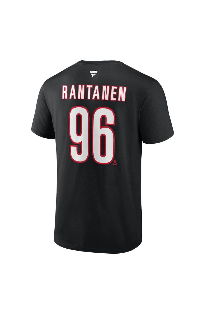 FANATICS Men's Fanatics Mikko Rantanen Black Carolina Hurricanes Authentic Stack Name & Number T-Shirt, Alternate, color, 