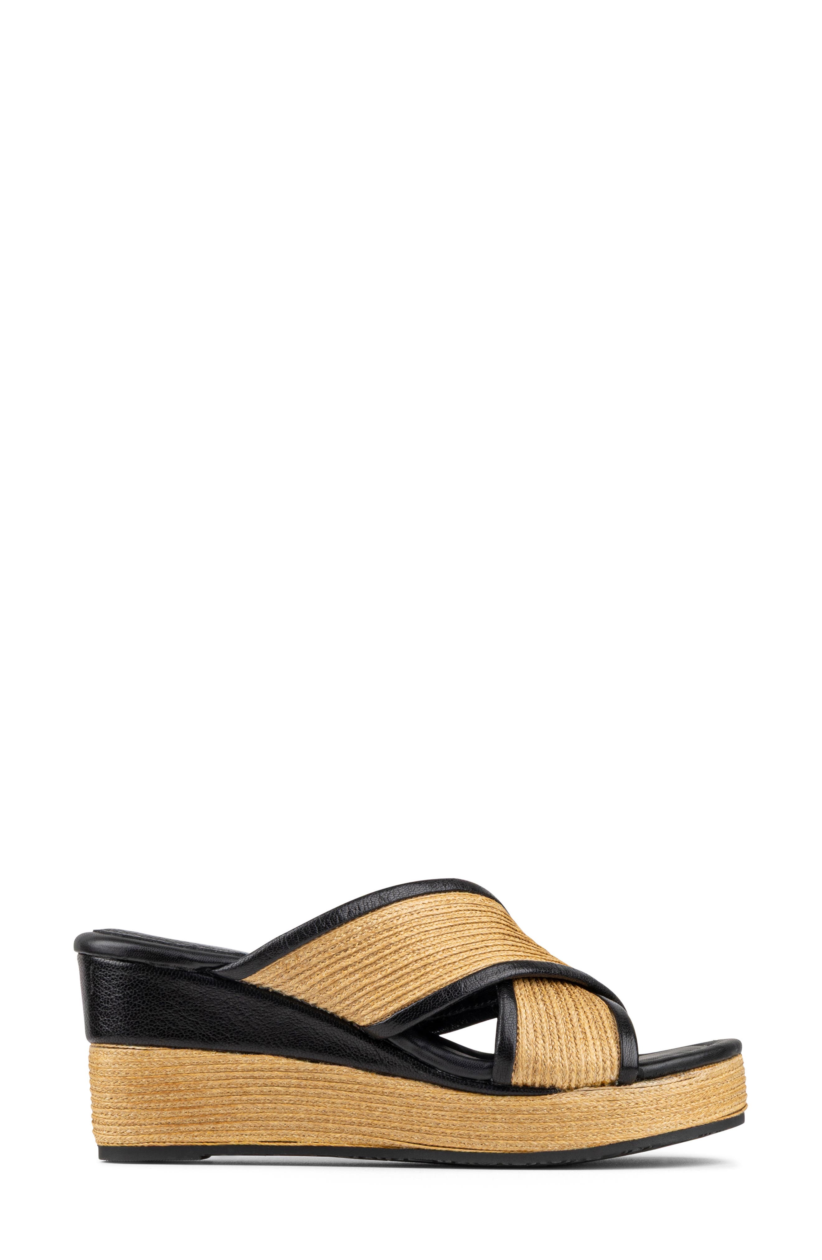 Donald Pliner Gorgina Platform Wedge Sandal, Alternate, color, Black