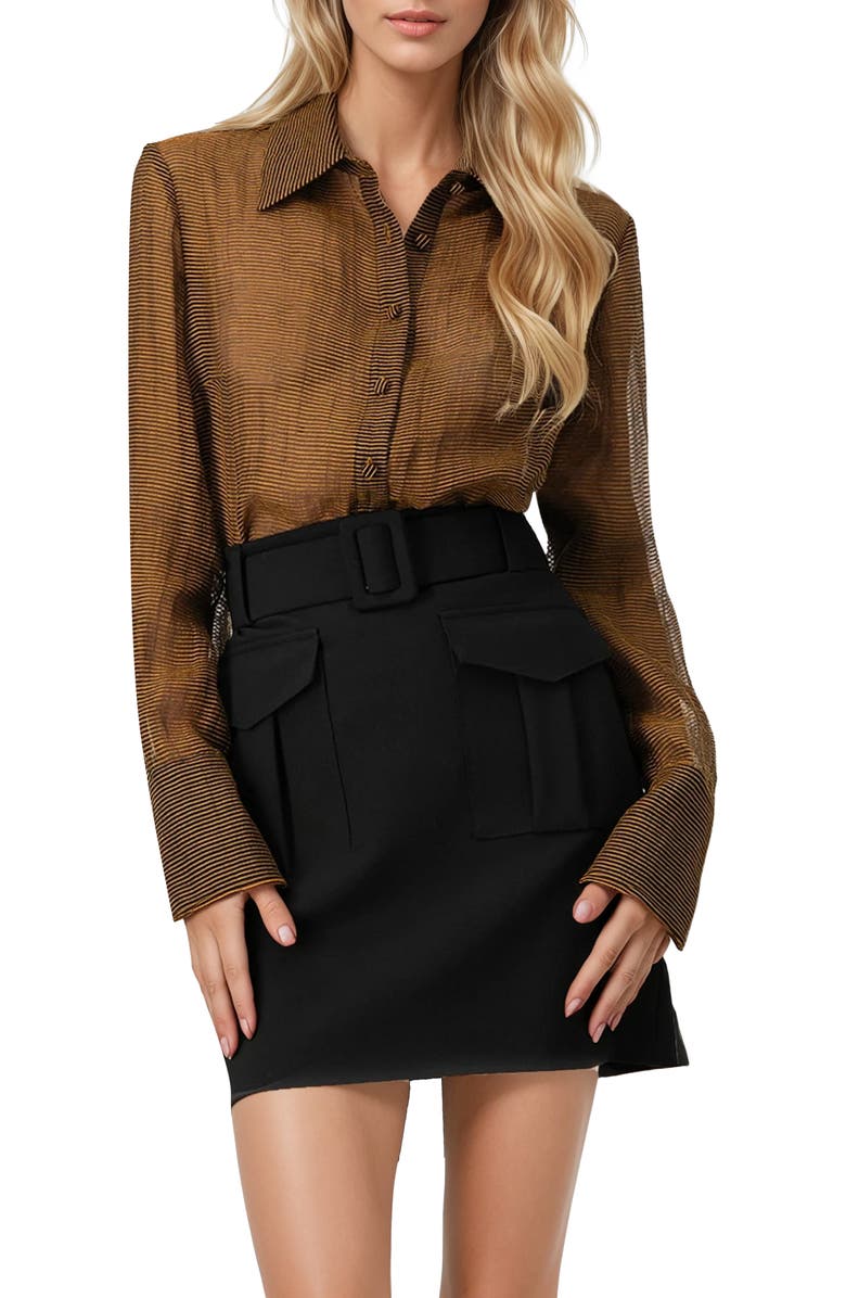 IVONNE Long Sleeve Striped Shirt, Main, color, 