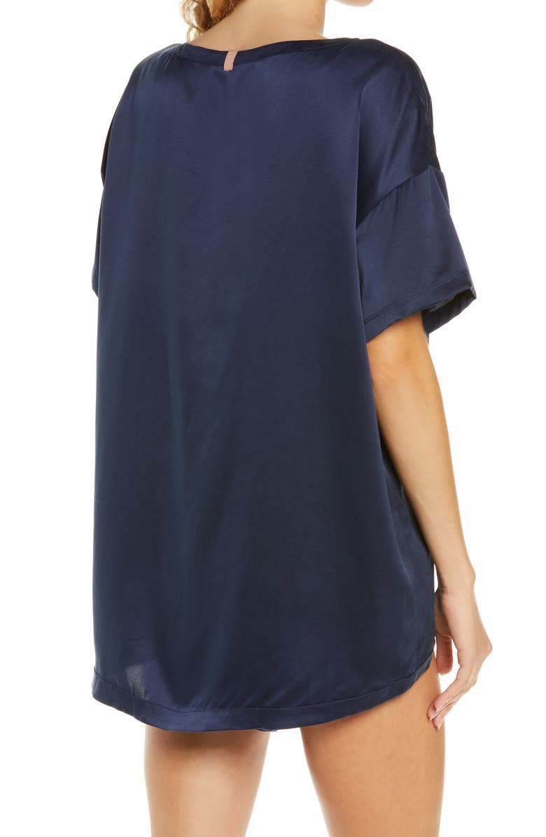 Lunya Washable Silk Short Pajamas, Alternate, color, Deep Blue