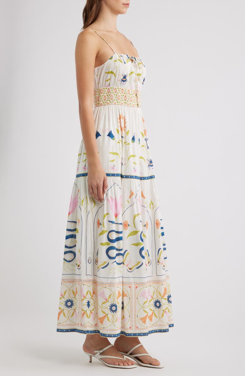 Cleobella Adria Smocked Waist Cotton Blend Sundress, Alternate, color, Montecito Print