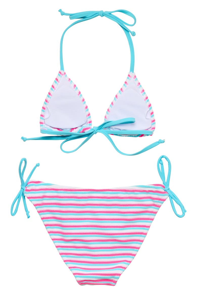 Kids' Sorbet Stripe Triangle Two-Piece Swimsuit, Alternate, color, PINK