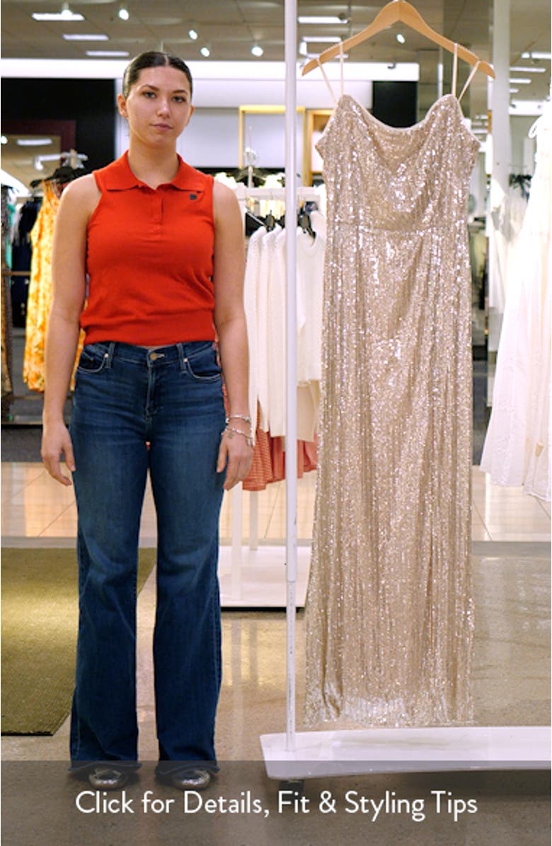 Beaded Sequin Strapless Gown, sales video thumbnail