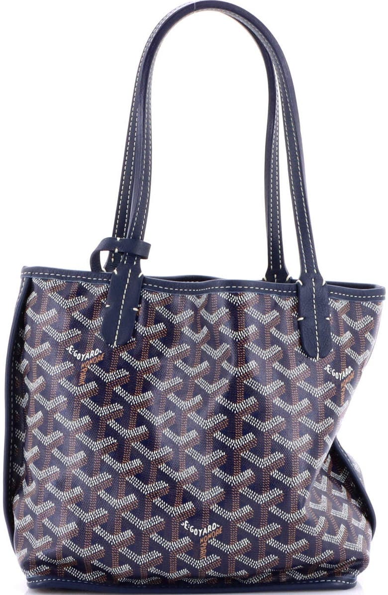 Pre-Owned Goyard Anjou Reversible Tote Coated Canvas Mini, Alternate, color, Blue