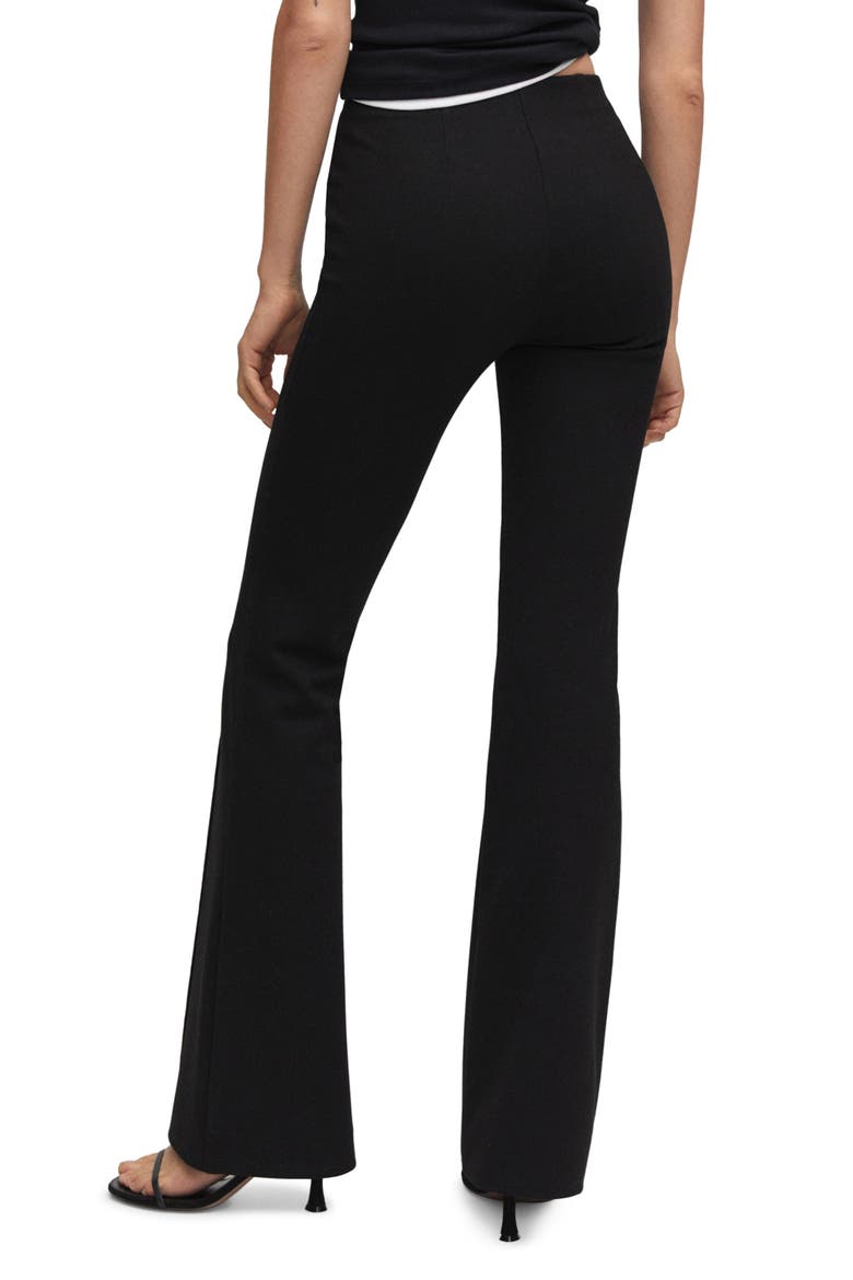 Pintuck Flare Leggings, Alternate, color, BLACK