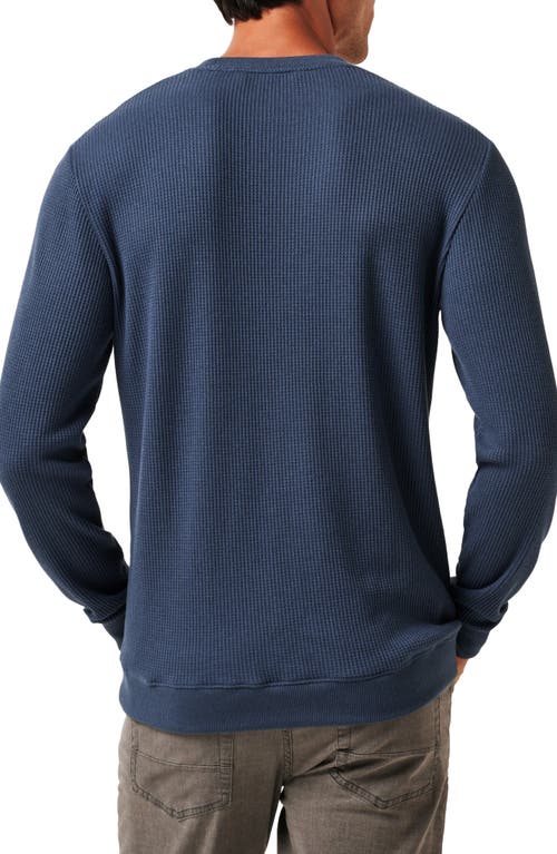 Travismathew Nonrev Waffle Crewneck Sweatshirt In Mood Indigo/vintage Indigo