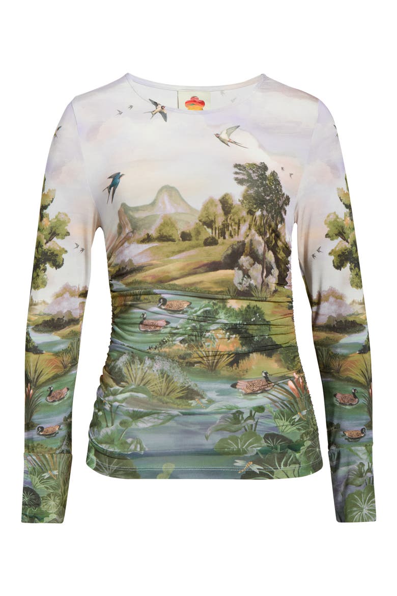 Countryside Landscape Top, Alternate, color, GREEN