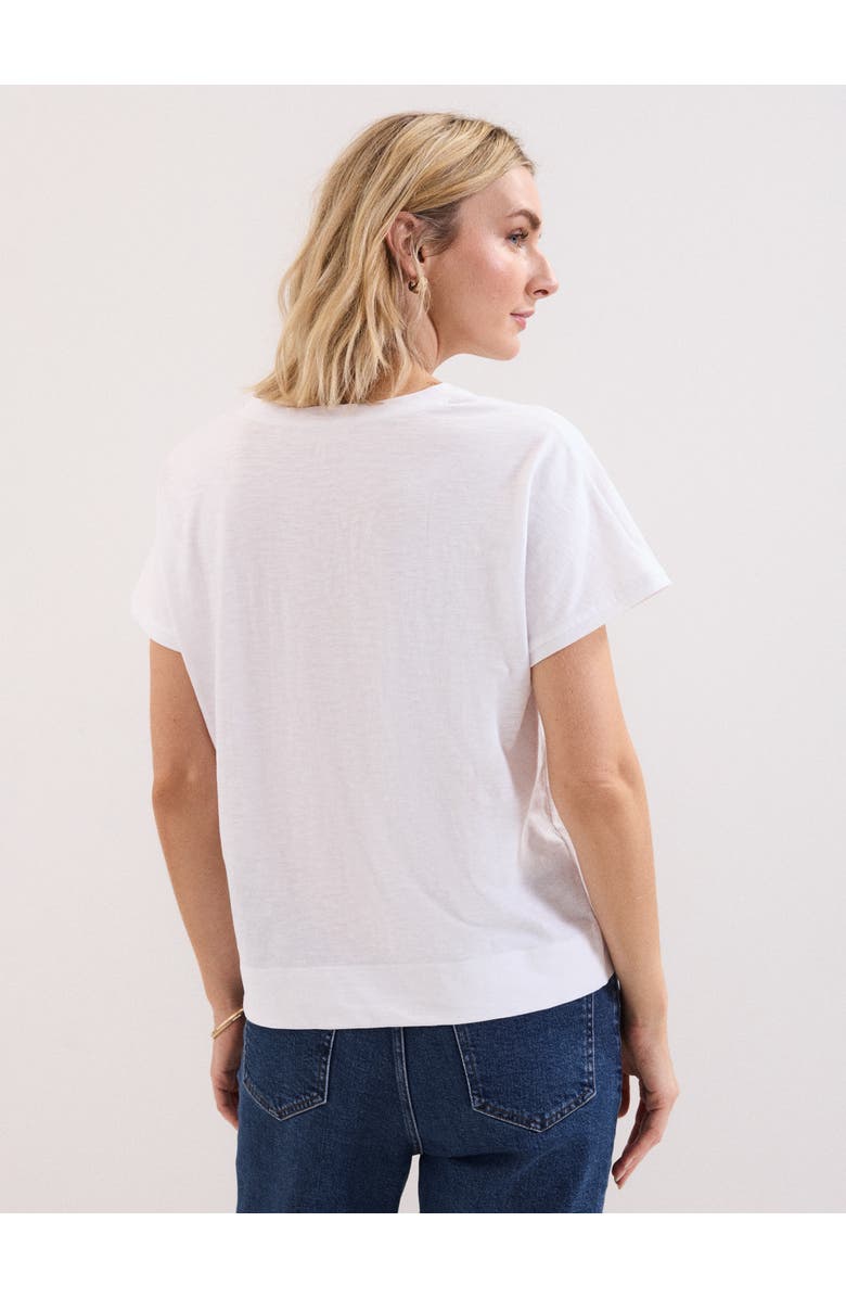 Phase Eight Saphiya Slub Cotton V-Neck T-shirt, Alternate, color, White