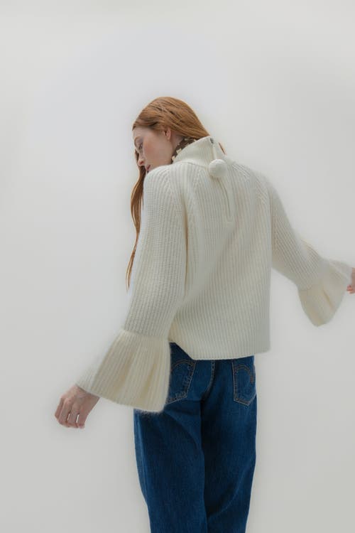 Naked Cashmere Luxe Puff Turtleneck In Gray