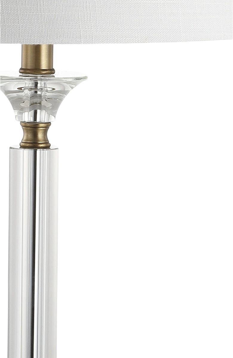 JONATHAN Y Mark 28" Crystal/Metal LED Table Lamp, Clear/Brass Gold, Alternate, color, Clear/Brass Gold