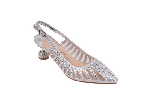 Lady Couture Mesh Rhinestone Heel Slingback Pump