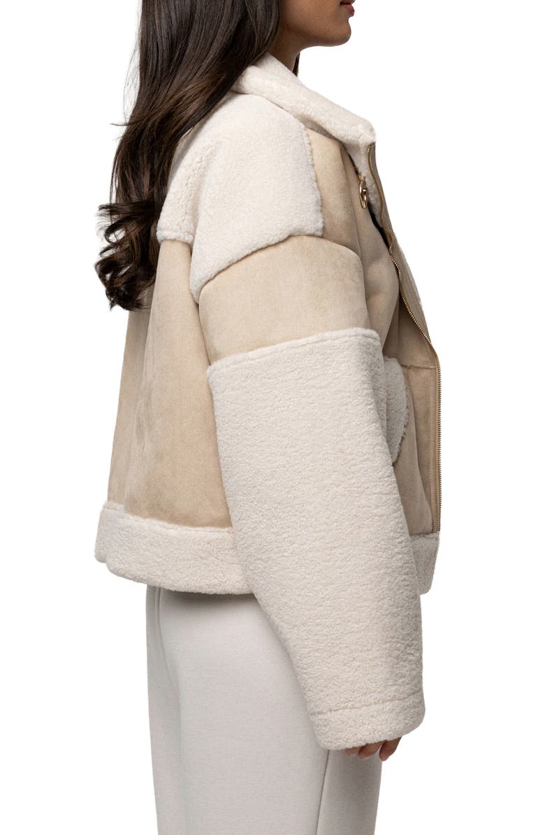 JLUXLABEL Faux Shearling Coat, Alternate, color, Sand