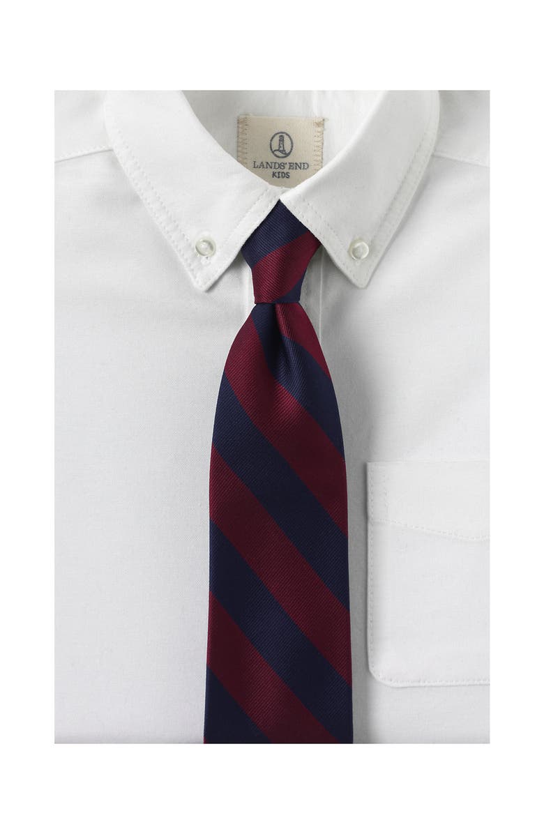 Lands
 End Kids Solid To Be Tied Tie, Alternate, color, Classic Navy/Dark Crimson