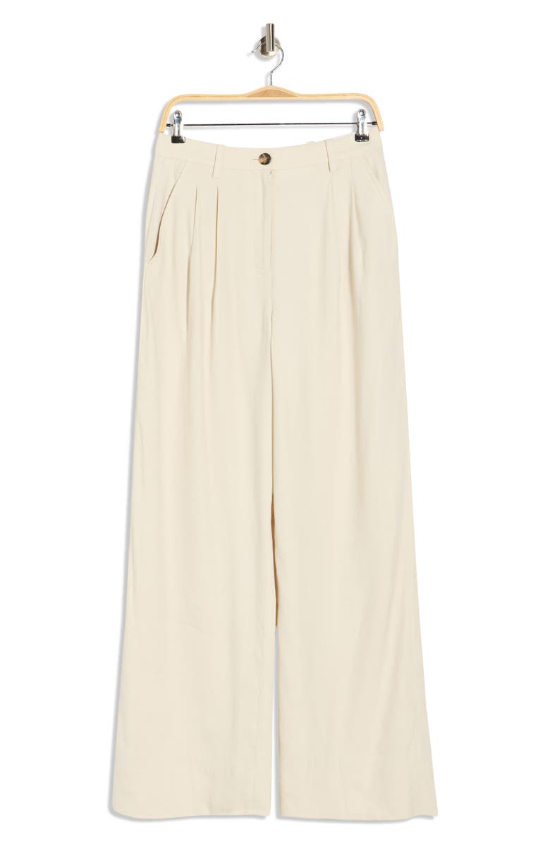 A.L.C. Tommy II Pleated Front Linen Blend Pants, Alternate, color, Buttercream