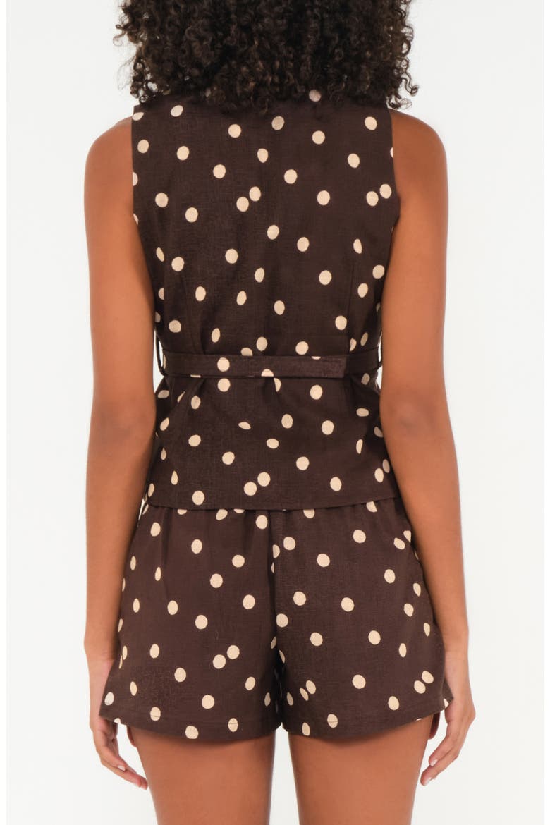 Stellas Belted Sleeveless Button-Up Shirt, Alternate, color, POLKA DOTS CREAM