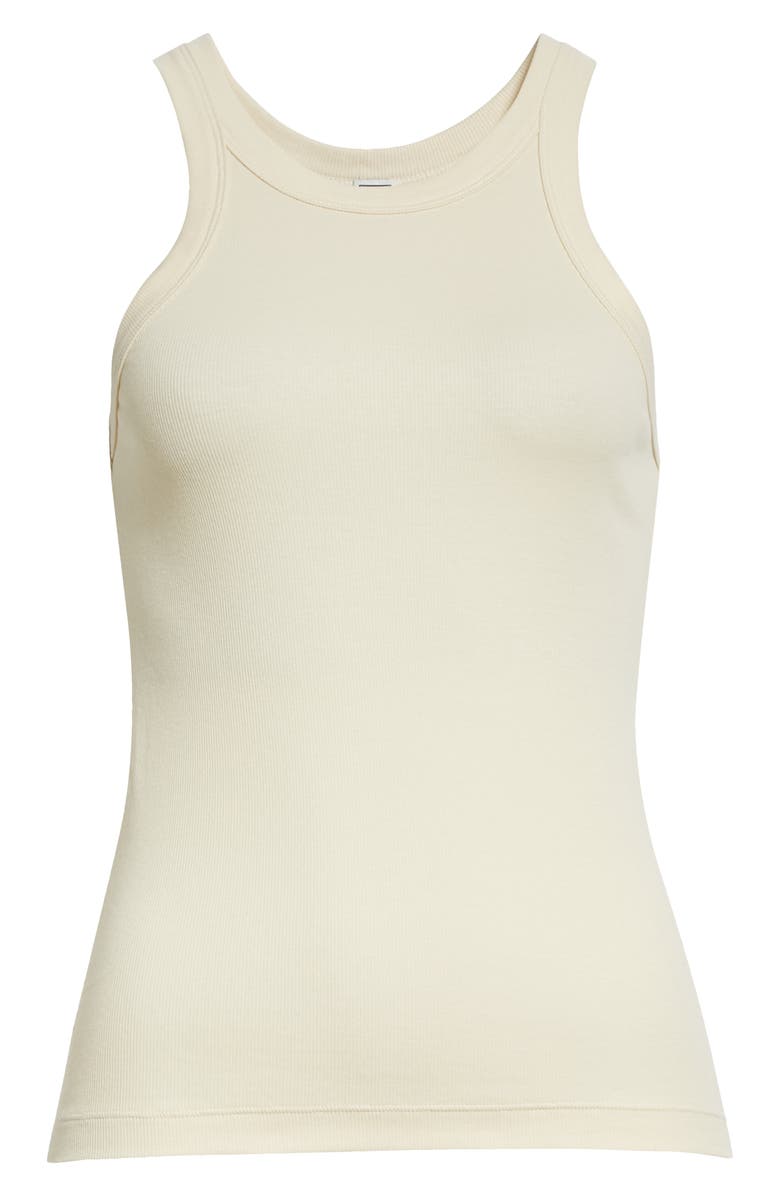 TOTEME Curved Stretch Organic Cotton Rib Tank, Alternate, color,