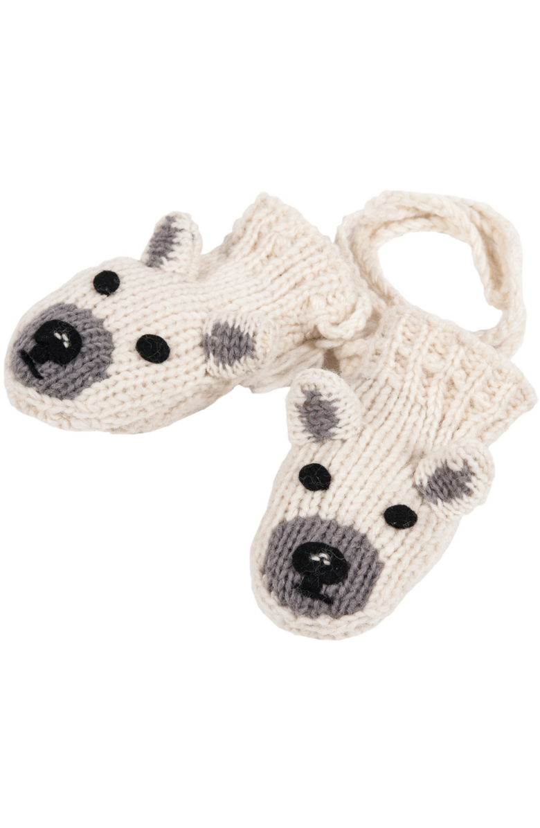 Nirvanna Designs Polar Bear Mittens, Main, color, White
