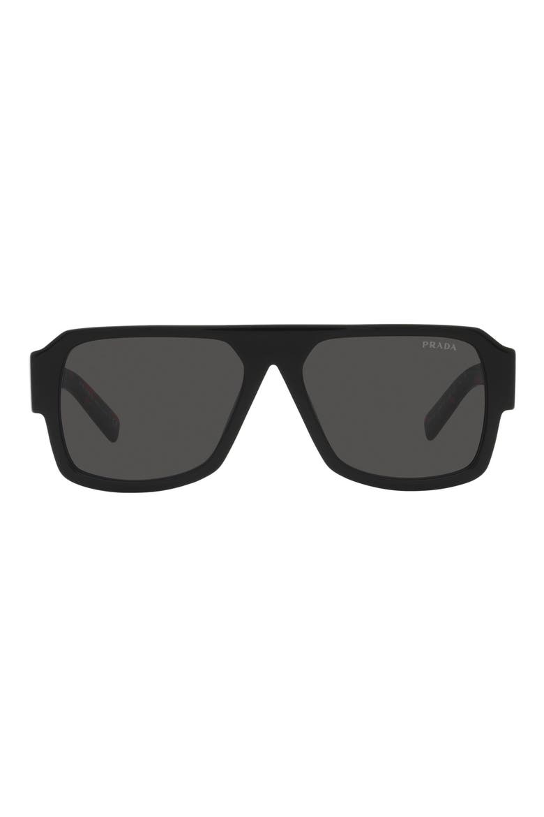 56mm Pilot Sunglasses, Main, color, DARK GREY