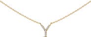 Haus of Brilliance 10K Yellow Gold Diamond Accent "A-Z" Block Initial Pendant Necklace