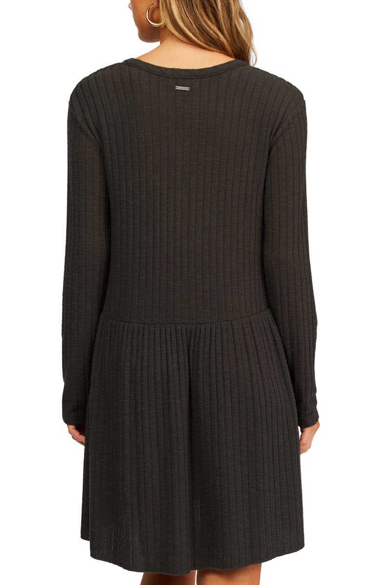 Billabong Always Lounging Long Sleeve Rib Dress, Alternate, color, 