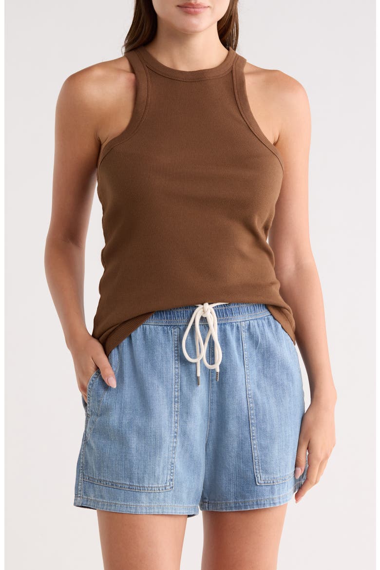 Ribbed Knit Tank, Main, color, GINGERBREAD