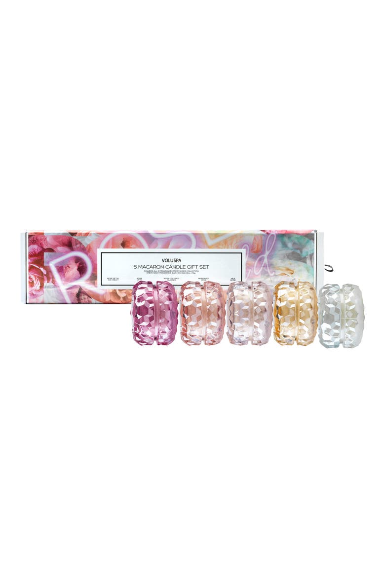 Roses Macaron Candle Set, Main, color, ROSES 5 MACARON