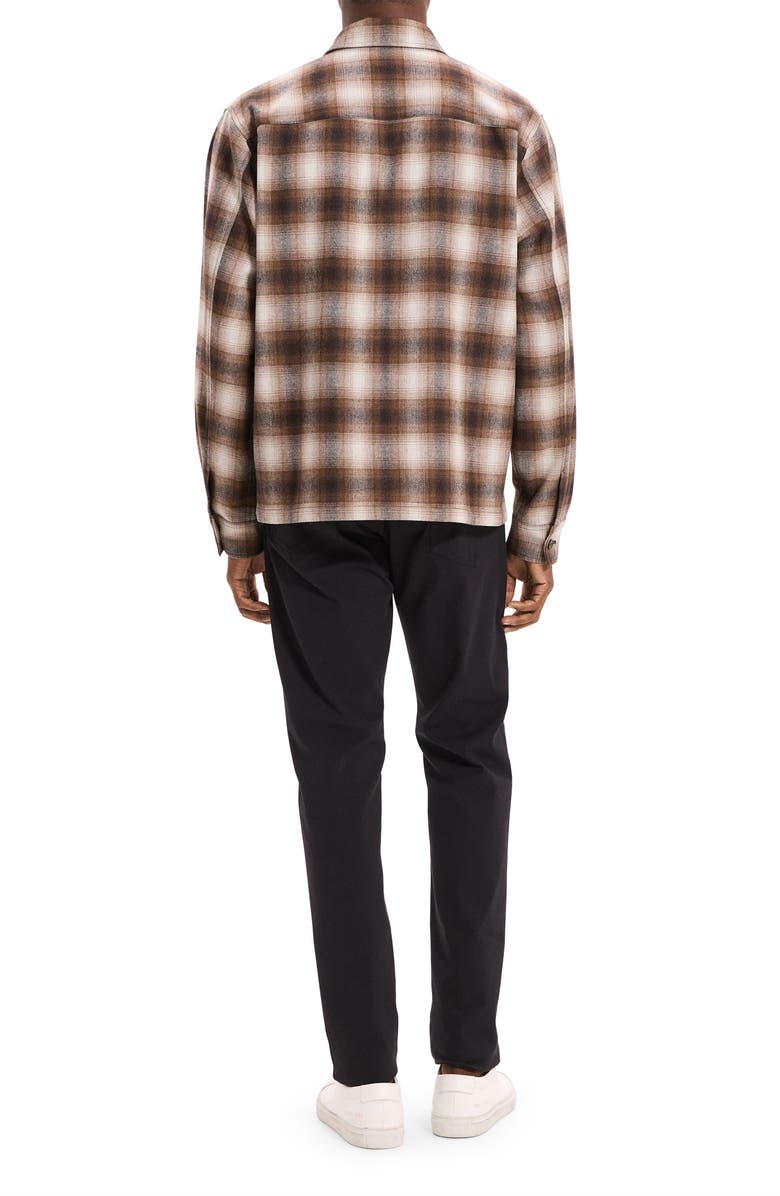 Theory Plaid Button-Up Shirt, Alternate, color, Brownwood Multi