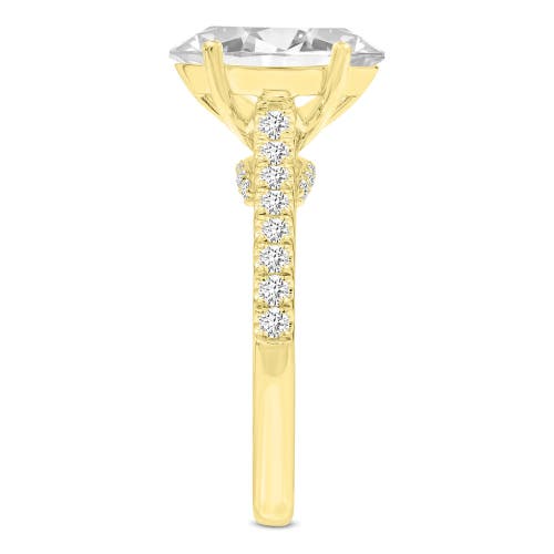 Luvmyjewelry Prose 14k Gold Oval Lab Grown Diamond Hidden Halo Engagement Ring In 14k Yellow Gold