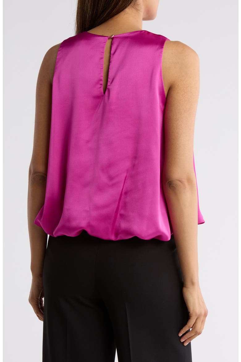 Bubble Hem Satin Top, Alternate, color, DARK FUCHSIA