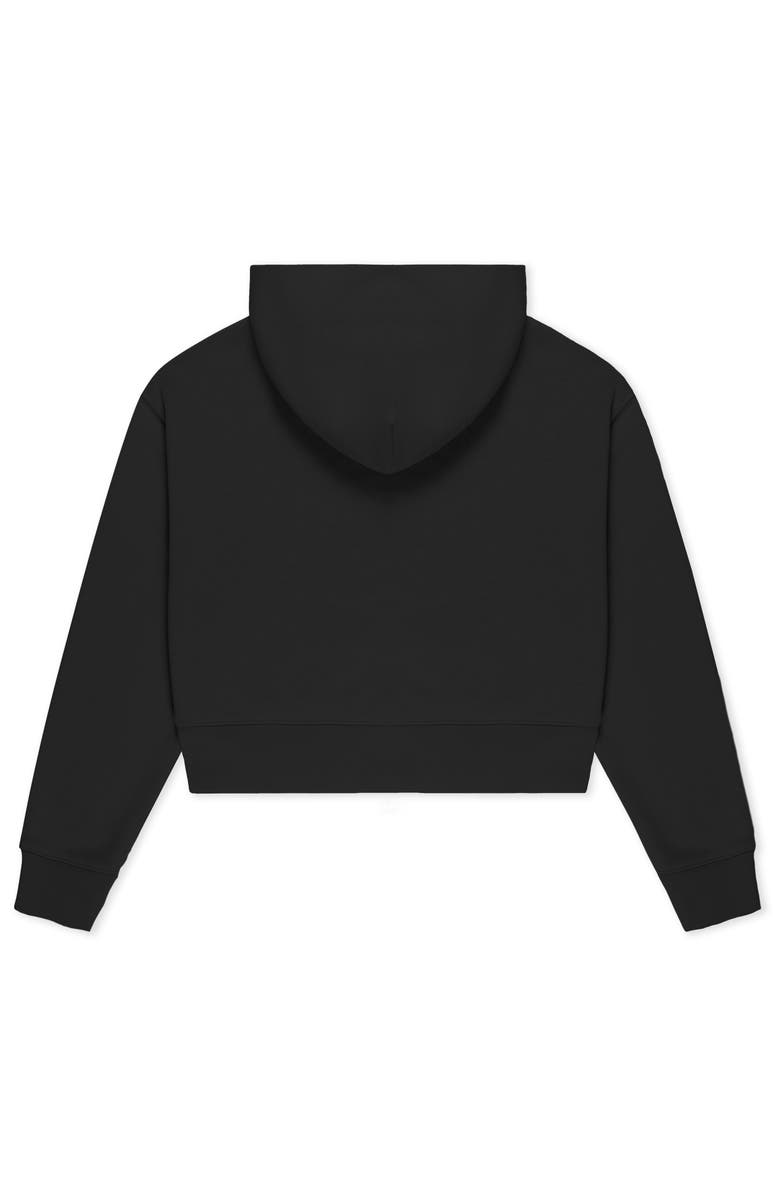 Dalix Heartly Ghost Midweight Fleece Relaxed Cropped Hoodie, Alternate, color, Black