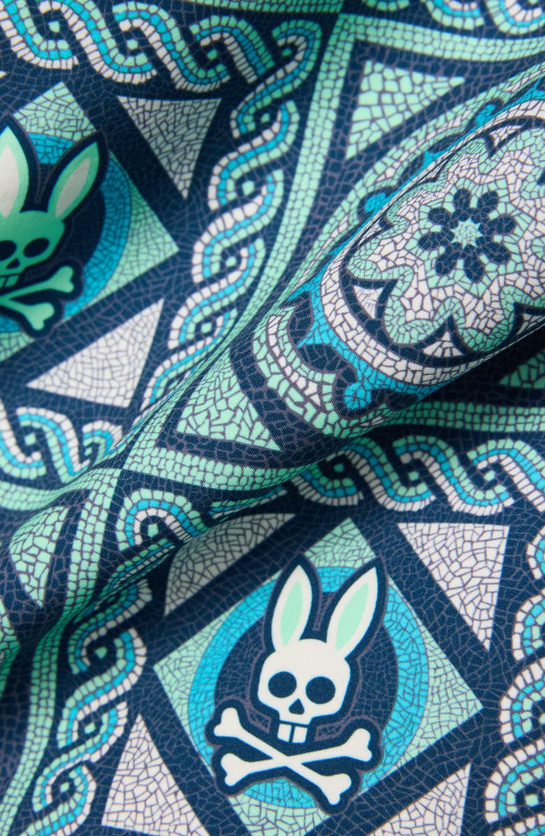 Psycho Bunny Frank All Over Swim Trunks, Alternate, color, Cabbage