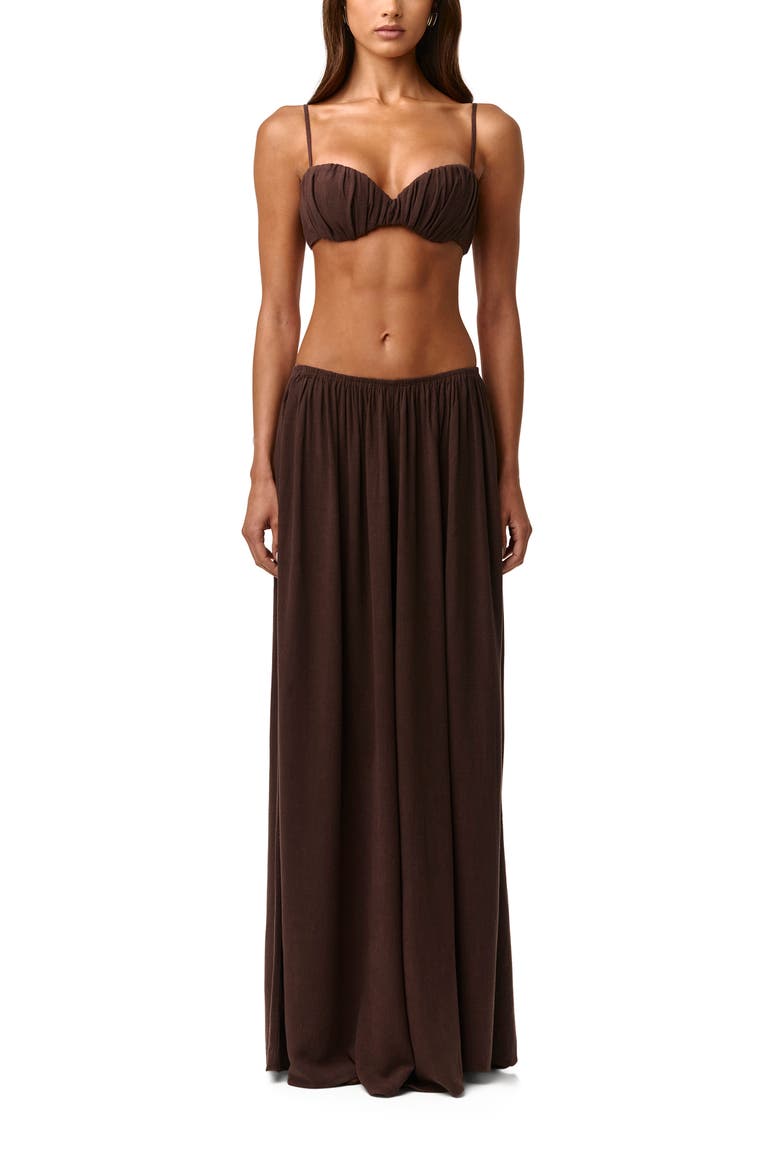 Cotton & Linen WIde Leg Pants, Alternate, color, DARK CHOCOLATE