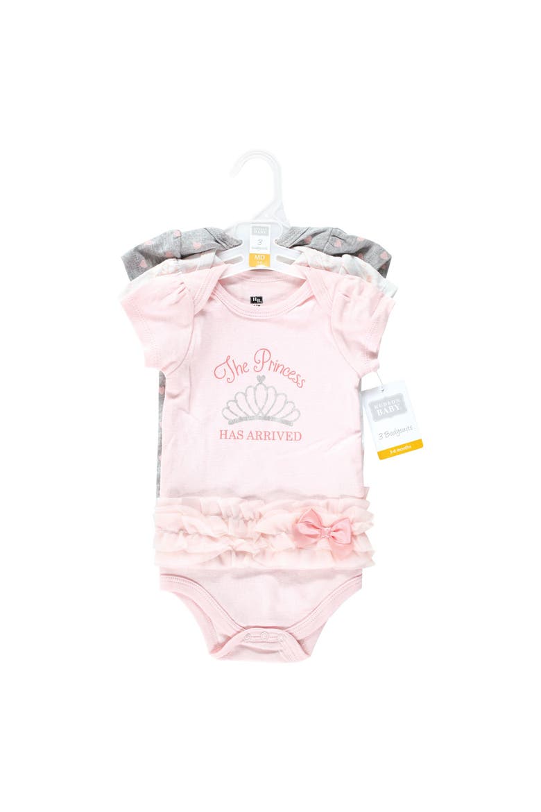 Cotton Bodysuits 3-Pack, Alternate, color, Princess Arrived Tutu
