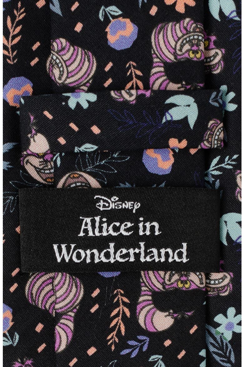 Alice in Wonderland Cheshire Cat Silk Blend Tie, Alternate, color, BLACK