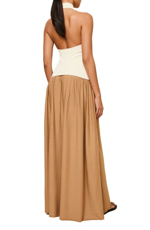 Solid & Striped The Soglio Halter Maxi Dress In Brown