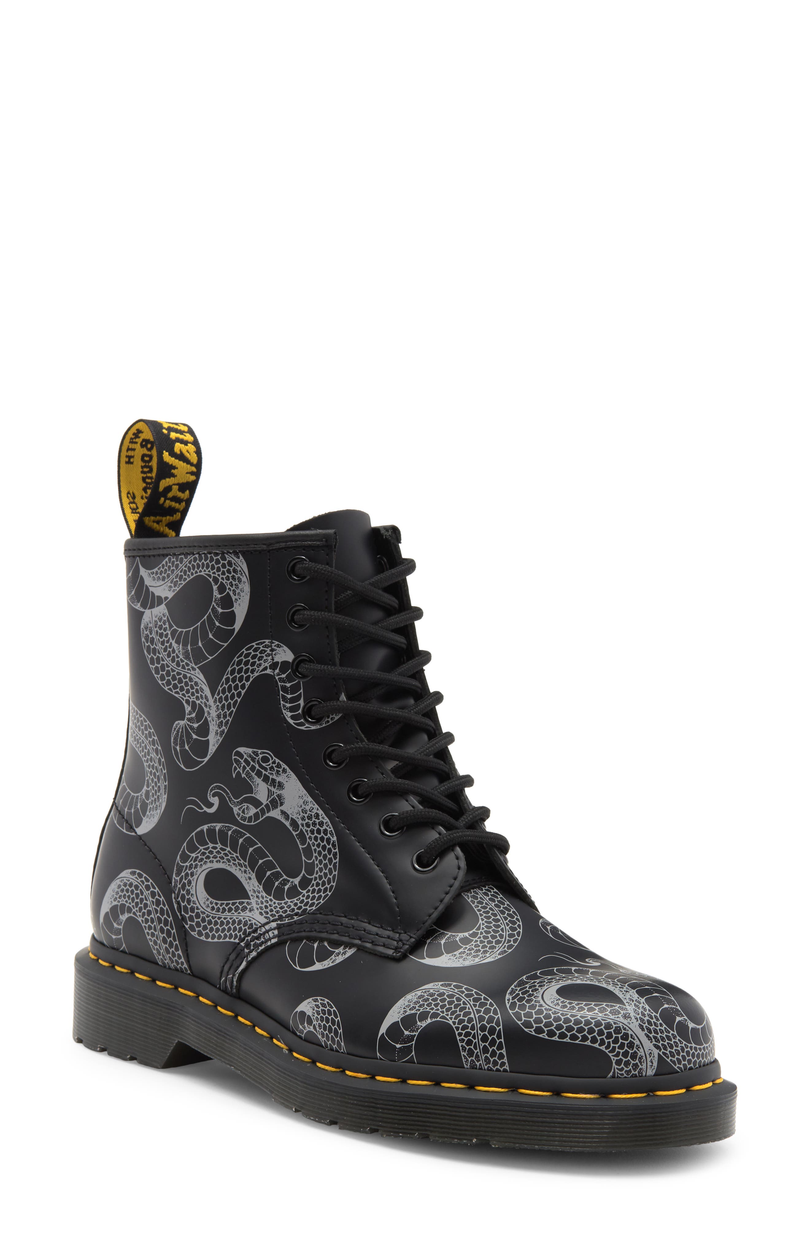 Dr. Martens 1460 Snake Print Boot, Main, color, 