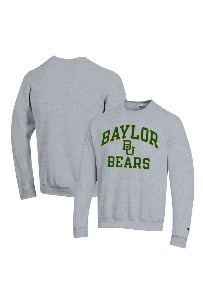 Men's Champion Heather Gray Baylor Bears High Motor Pullover Sweatshirt, Main, color, Heather Gray