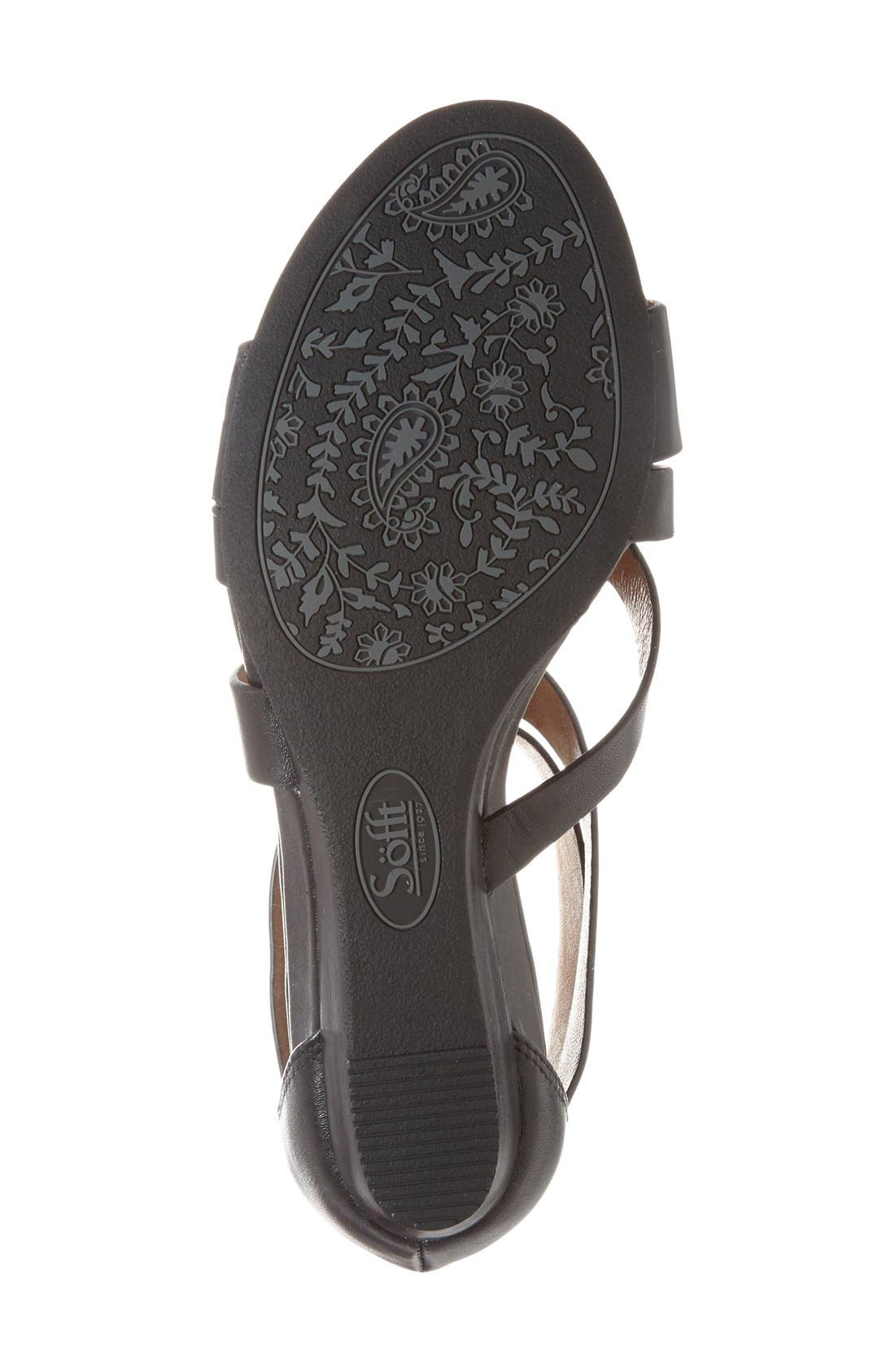 'Rianna' Wedge Sandal, Alternate, color, BLACK