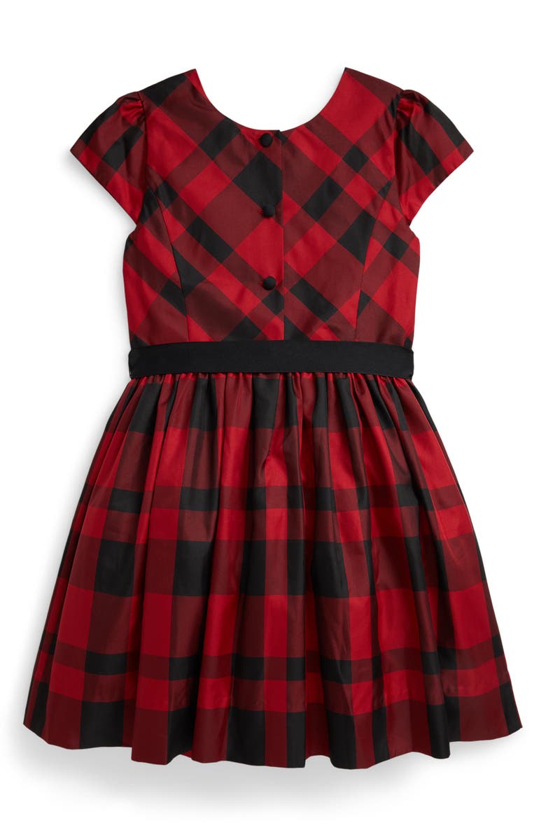 Polo Ralph Lauren Kids' Plaid Taffeta Party Dress, Alternate, color, Red-Black