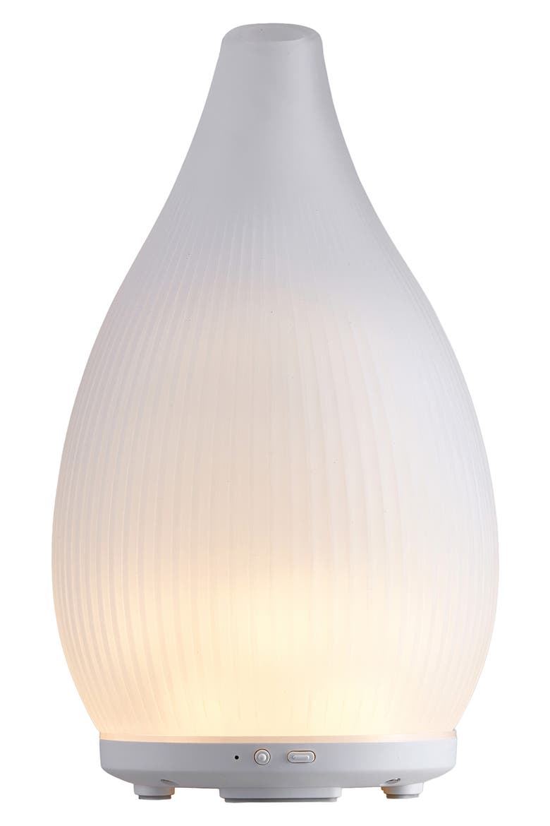 Bud White Glass Ultrasonic Diffuser, Alternate, color, WHITE