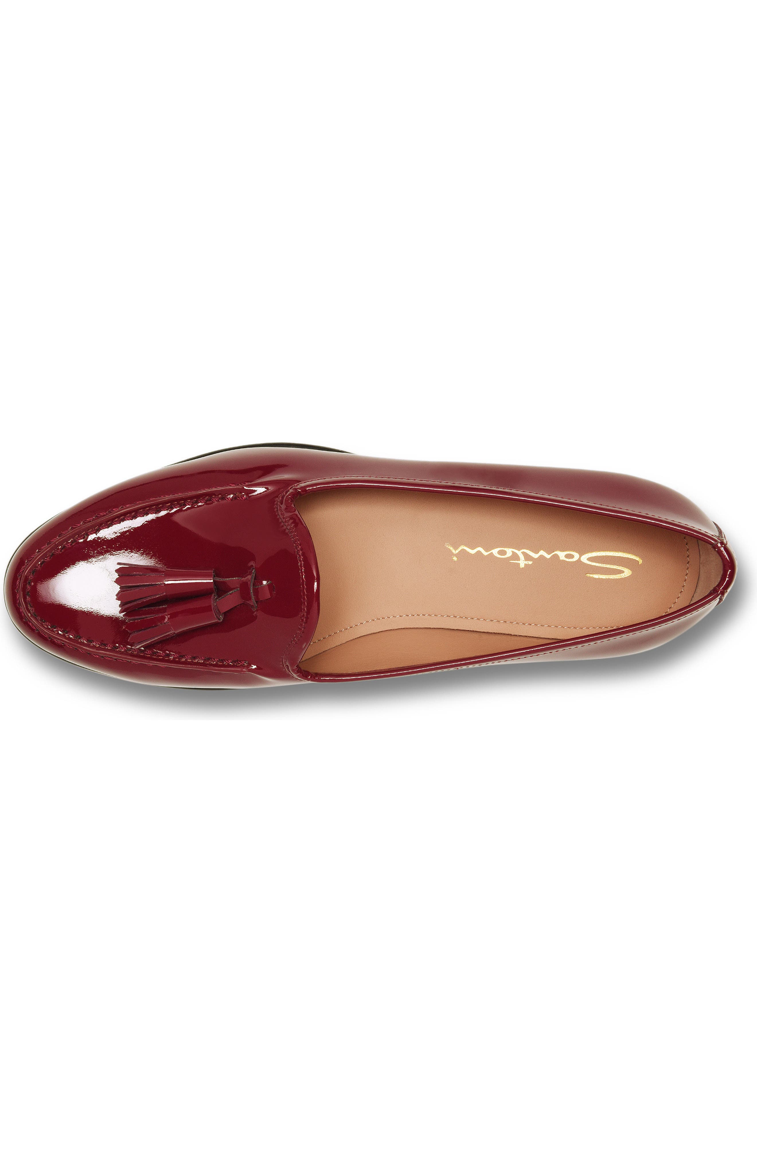 Santoni Women's Andrea Red Patent Tassel Loafer, Alternate, color, 