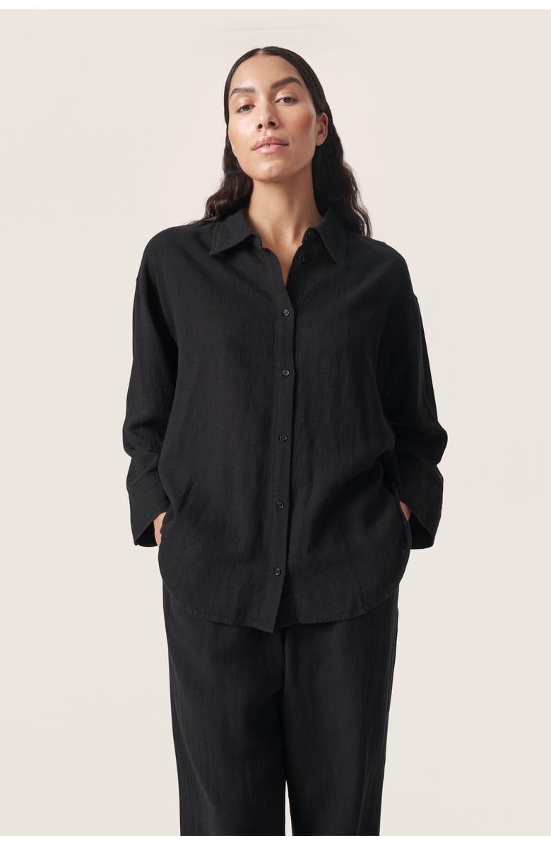 Soaked in Luxury Belira Casual Fit Shirt, Main, color, Black