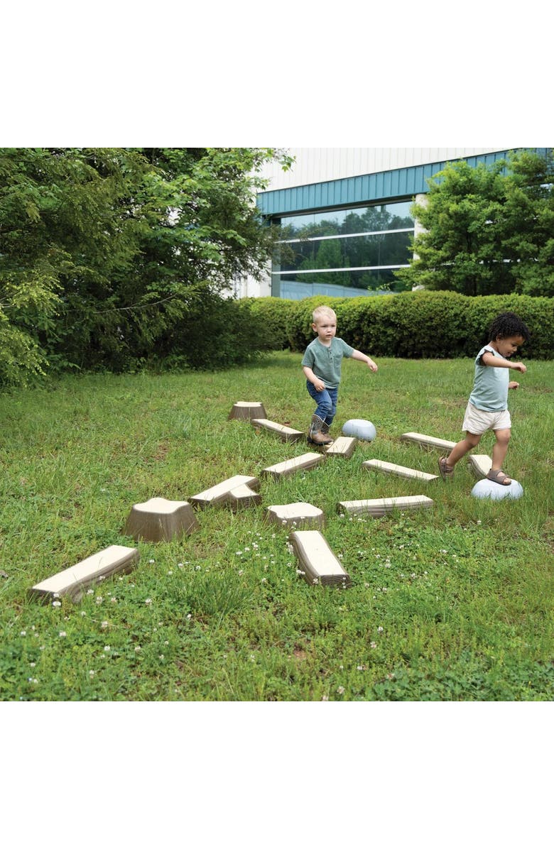 Kaplan Early Learning Company Timber Trail Stepping Logs Set - 16 Pieces, Alternate, color, Multicolored