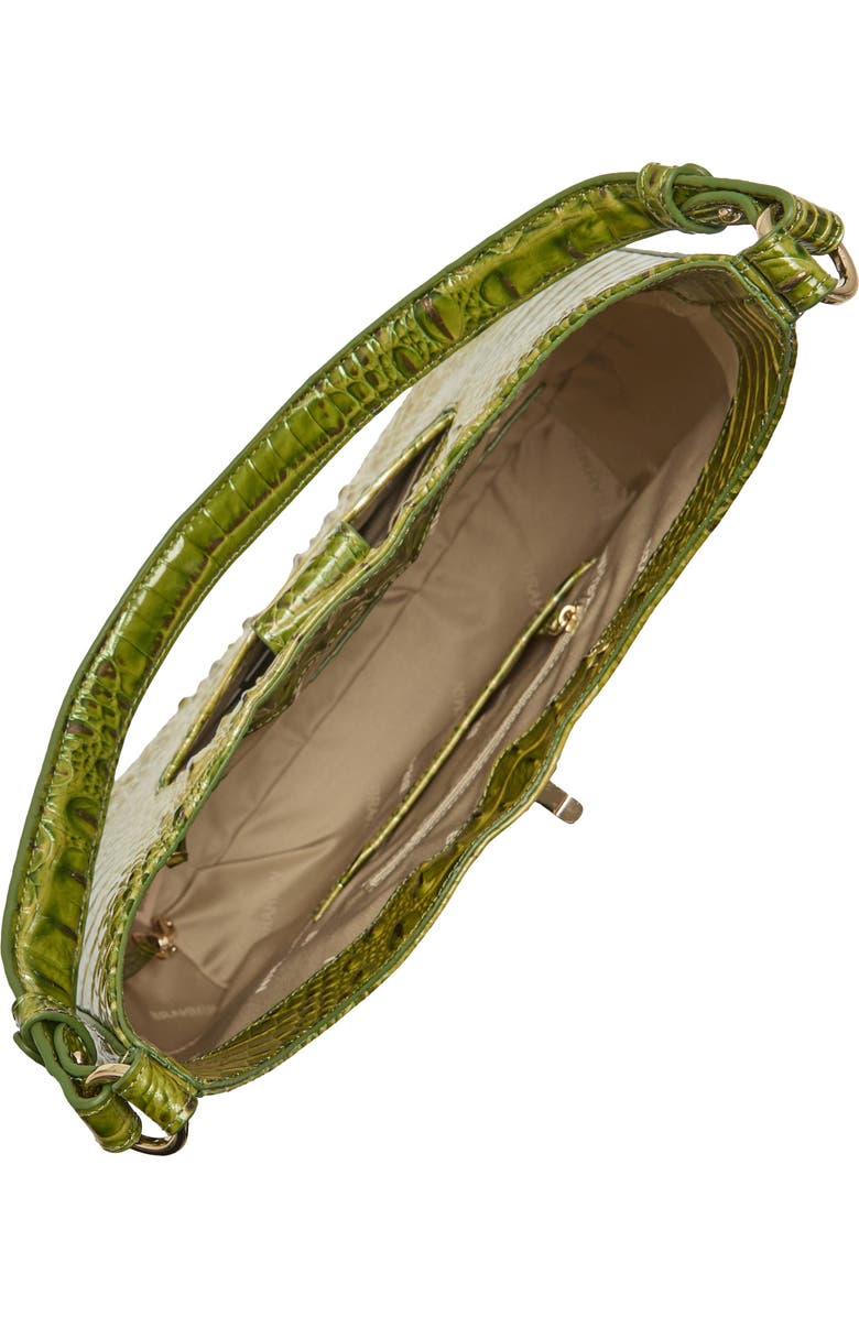 Brahmin Fallon Croc Embossed Leather Shoulder Bag, Alternate, color, Olive