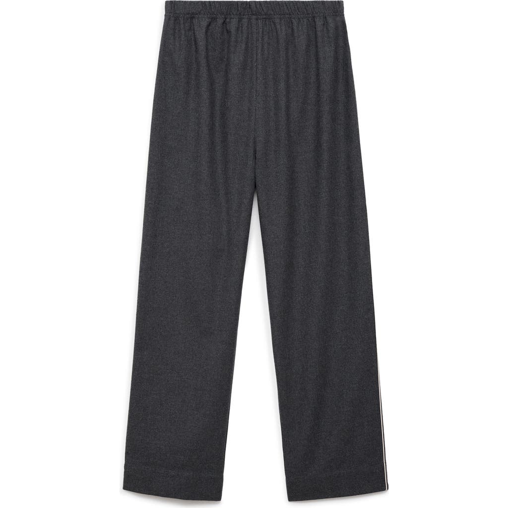 Mango Cotton Flannel Pajama Pants In Gray