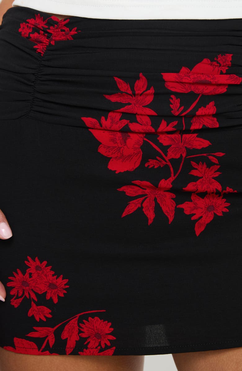 Princess Polly Rosales Floral Ruched Miniskirt, Alternate, color, 