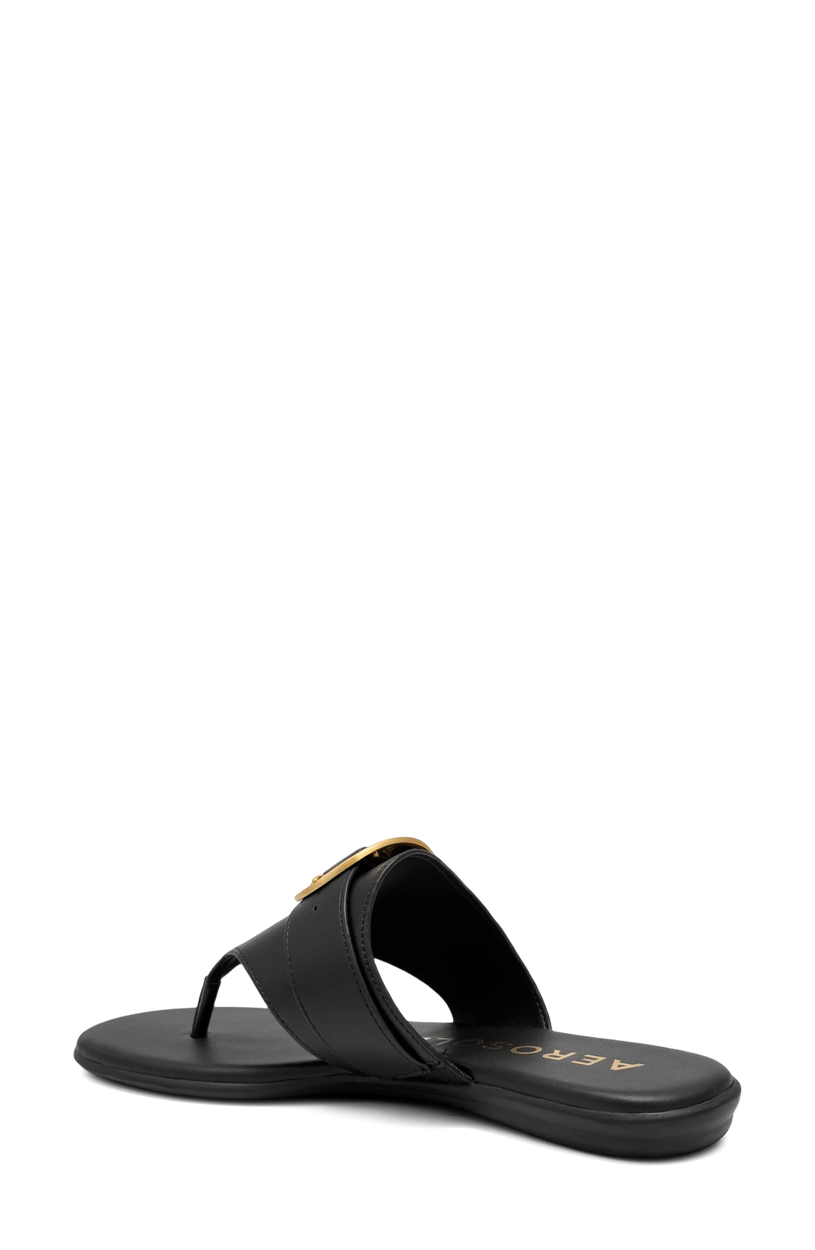 Aerosoles Glam Flip Flop, Alternate, color, Black Fx Nappa